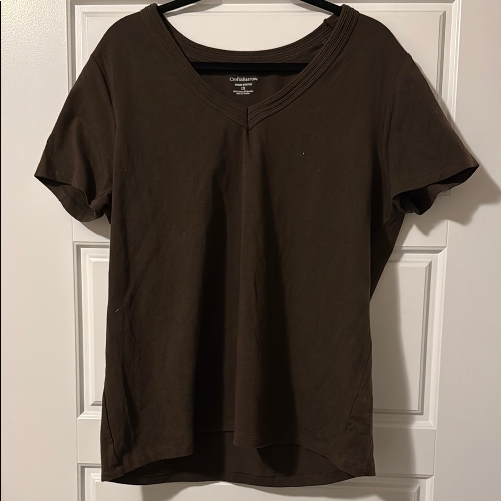 Croft Women's Brown V-Neck Top